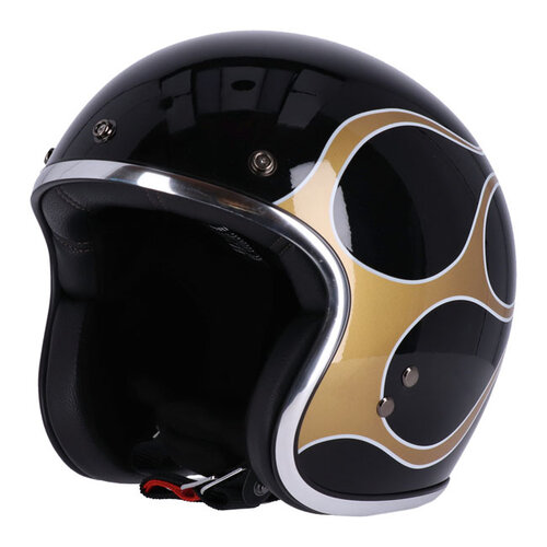13½ Skull Bucket Helmet | Flames Gold