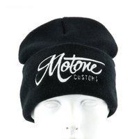 Bonnet Avec Logo Brodé En Blanc | Noir