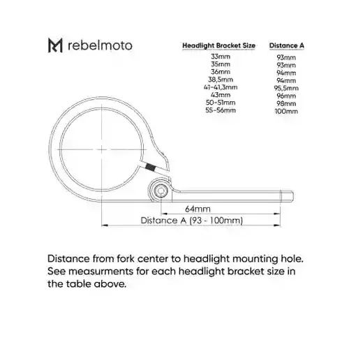 Rebelmoto Rebel Headlight Backets | Choose Diameter