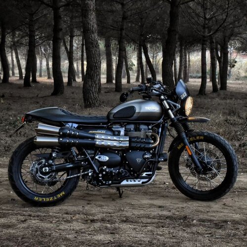 Motone Kit De Rangement Arrière Street Twin / Street Scrambler / T100 / T120 | Lecter Light Black Ou Cuda Light Black