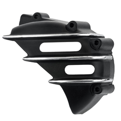 Speedster Sprocket Cover | Ribbed | Black With Contrast Polished Fins | AC