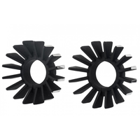 Big Fin Exhaust Clamps | Black/Contrast Polished Fins | EFI