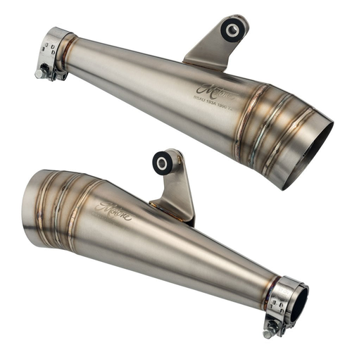 Motone Odin | Exhaust System | Street Twin 900 | GP Style Race Cans (Optional Baffle)