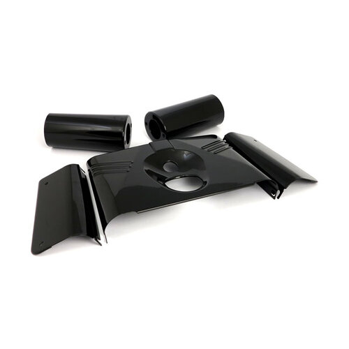 Ribbed5 Pc Fork Cover Kit | Gloss Black