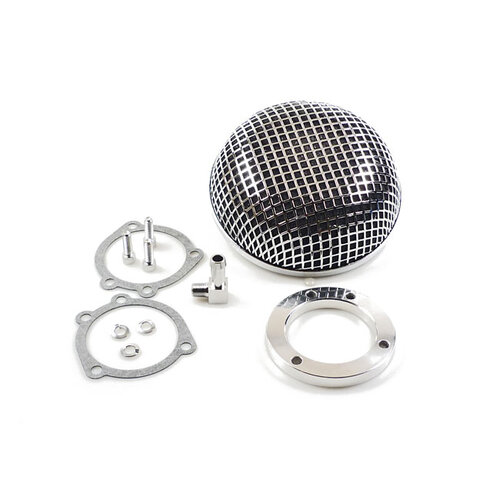 Breather Style Air Cleaner Assembly | Round | Chrome