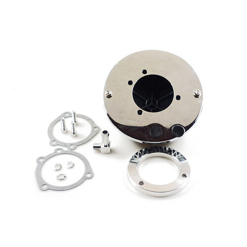 Breather Style Air Cleaner Assembly | Round | Chrome