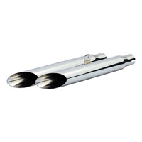Slash Cut Slip-On Uitlaatdemperset 18-1/2" Lang Chroom