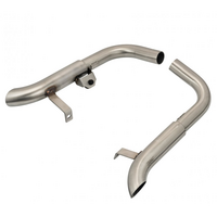 Mayhem Shortys Slash Cut Exhaust Pipes For Bobber / Speedmaster | Brushed