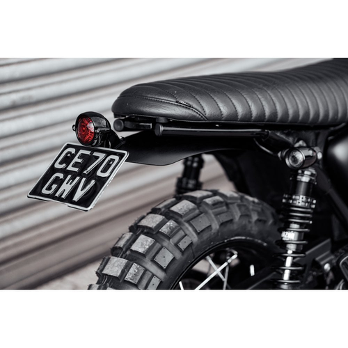 Motone Hoch-Tail Custom Mudguard Vorgebohrt Für Fender Mount Light Kits | Schwarz Eloxiert | LC