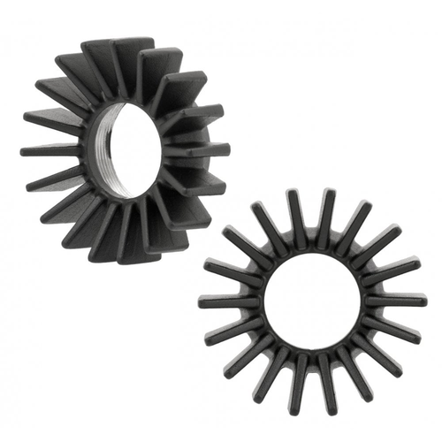 Motone Bmw Boxer Big Fin Exhaust Nut Clamps | Aircooled Airhead | Pair | Vintage Shotblast Or Black Or Contrast Black/Polished Or Polished