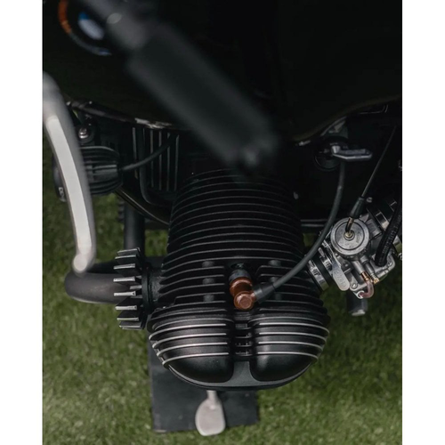 Motone Bmw Boxer Big Fin Exhaust Nut Clamps | Aircooled Airhead | Pair | Vintage Shotblast Or Black Or Contrast Black/Polished Or Polished