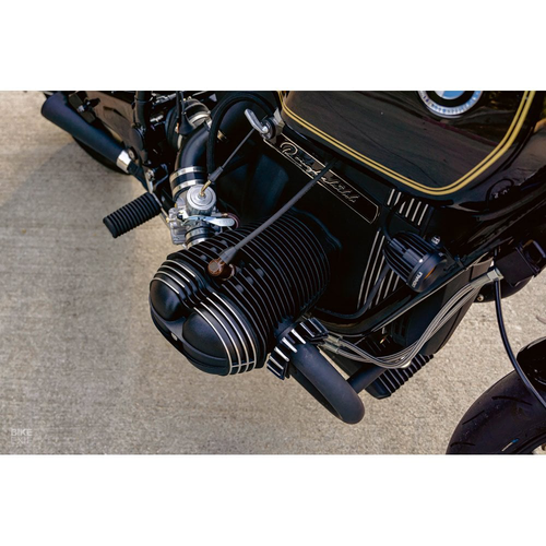 Motone Bmw Boxer Big Fin Exhaust Nut Clamps | Aircooled Airhead | Pair | Vintage Shotblast Or Black Or Contrast Black/Polished Or Polished