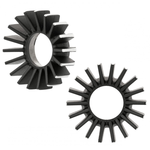 Motone Bmw Boxer Big Fin Exhaust Nut Clamps | Aircooled Airhead | Pair | Vintage Shotblast Or Black Or Contrast Black/Polished Or Polished