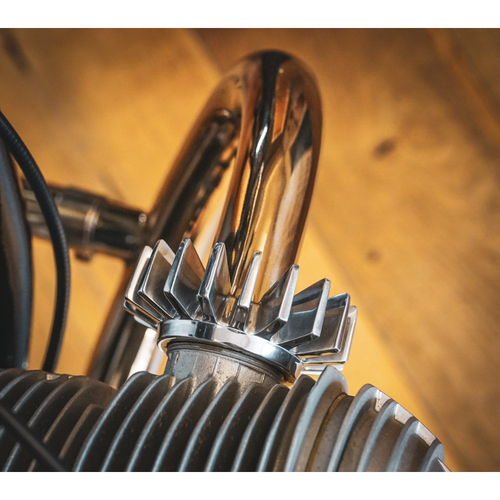 Motone Bmw Boxer Big Fin Exhaust Nut Clamps | Aircooled Airhead | Pair | Vintage Shotblast Or Black Or Contrast Black/Polished Or Polished