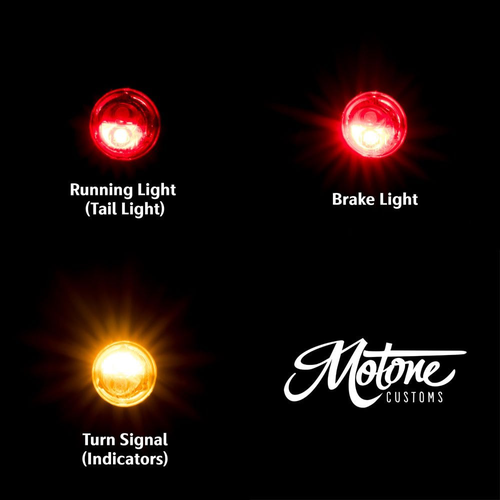 Motone Pico Multi LED 3 in 1 Achterlicht / Remlicht / Knipperlicht Richtingaanwijzers | Paar | Zwart | M8