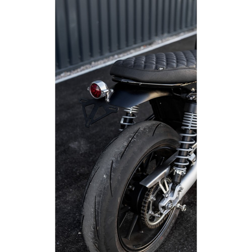 Motone TRX-Schep | Achterspatbord Voorgeboord | Thruxton 1200 | Geborsteld en Geanodiseerd Zwart of Geborsteld