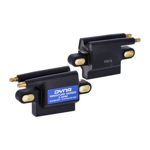 Dynatek Dyna Miniaturspulensatz | Doppelturm | 12V | 3 OHM | Schwarz