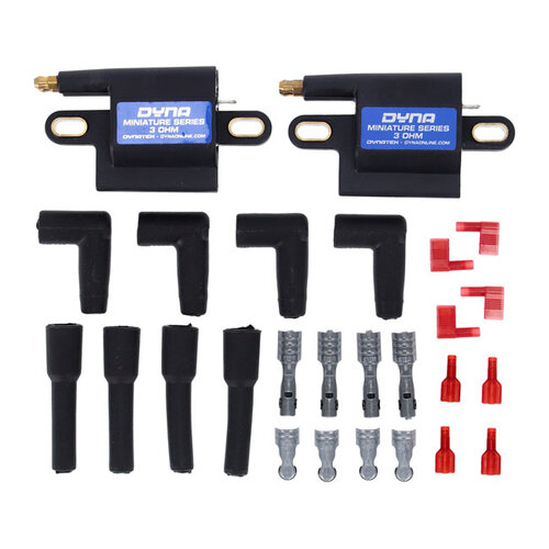 Dynatek Dyna Miniatuur Spoelset | Dubbele Toren | 12V | 3 OHM | Zwart