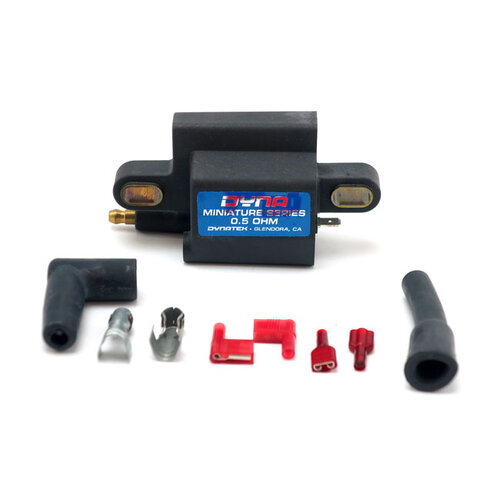 Dynatek Dyna Miniaturspule | Einzelturm | 12V | 0.5 OHM | Schwarz