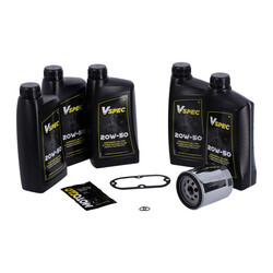 Großes Öl-Service-Kit | Vollsynthetisch | 99-06 Softail; 99-05 Dyna (NU) | Chromfilter