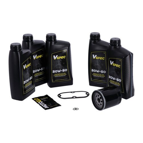 Grote Olieservicekit | Volledig Synthetisch | 99-06 Softail; 99-05 Dyna (NU) | Zwartfilter