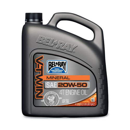 Bel-Ray Huile Moteur Minérale V-Twin | 20W50 | 4L