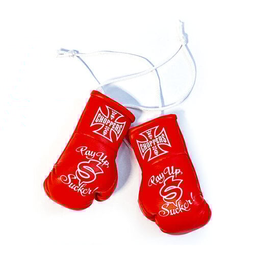 West Coast Choppers Mini Boxing Gloves Pay Up Sucker | Red