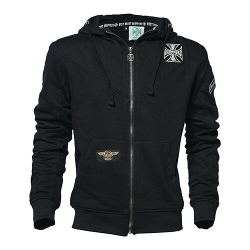 West Coast Choppers OG Classic Panel Zip Hoodie | Black | Choose Size
