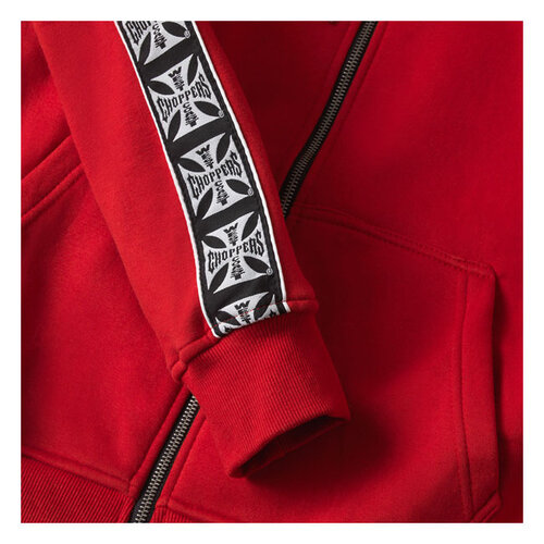 West Coast Choppers Taped Zip Hoodie | Red | Choose Size
