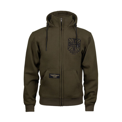 West Coast Choppers OG ATX-Hoodie Met Rits | Olijfgroen | Kies De Maat