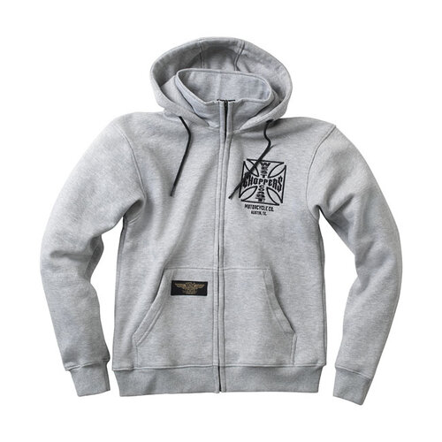 West Coast Choppers OG ATX Zip Hoodie | Grey Melange | Choose Size