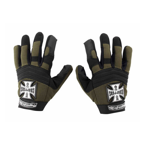 West Coast Choppers Pay Up Suckers Gloves | Olive/Black | Choose Size
