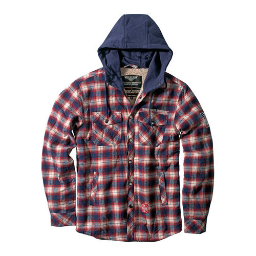 West Coast Choppers Sherpa-Gefütterte Flanelljacke | Marine/Rot | Größe Auswählen