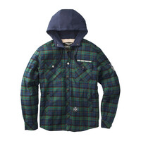 Met Sherpa Gevoerd Flanellen Jack | Blauw/Groen | Kies De Maat