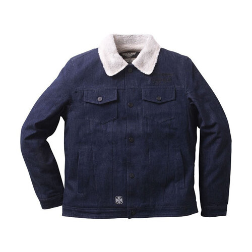 West Coast Choppers Sherpa Lined Denim Jacket | Blue | Choose Size