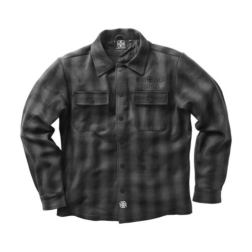 West Coast Choppers Met Wol Gevoerd Geruit Overhemd | Houtskool/Zwart | Kies De Maat