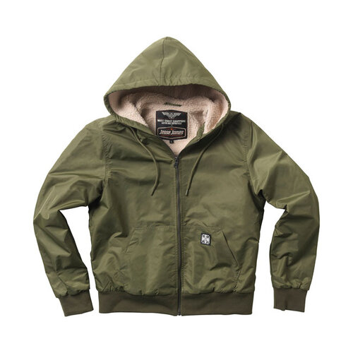 West Coast Choppers Veste En Nylon Sherpa BFU | Vert Olive | Choisir La Taille