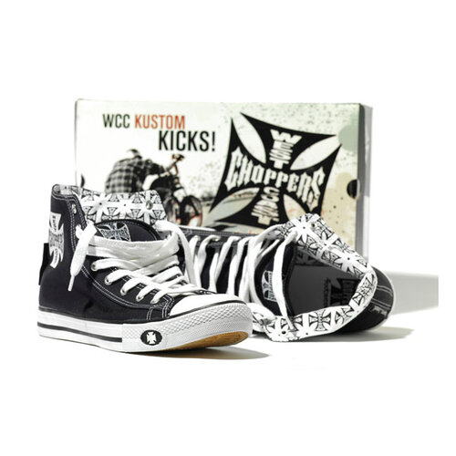 West Coast Choppers Warrior Hi-Tops Shoes | Black | Choose Size