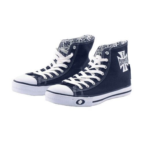 West Coast Choppers Warrior Hi-Tops Shoes | Navy | Choose Size