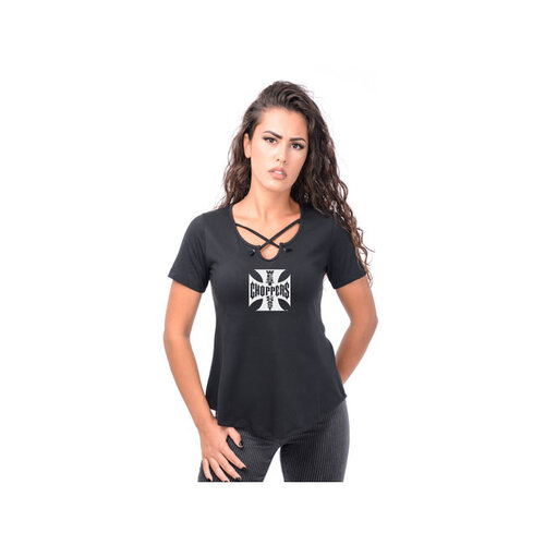 West Coast Choppers Addo Damen T-Shirt | Schwarz | Größe Auswählen