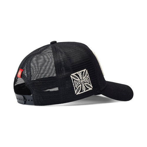 West Coast Choppers Motorcycle Co. Truckerpet Met 5 Panelen | Zwart
