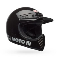 Klassieke Moto-3-Helm | Glanzend Zwart