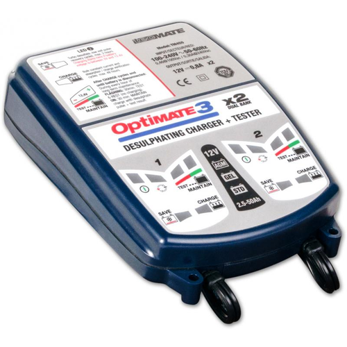 Tecmate Optimate 3 Dubbele Acculader/Onderhoudsapparaat