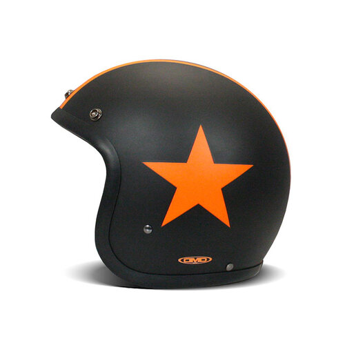 DMD Casque Rétro | Étoile Orange | Choisissez La Taille