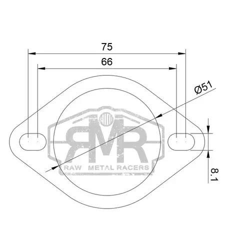 RMR Bride d'échappement en acier inoxydable (différentes tailles)