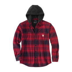 Camisa de franela con capucha | sangre de buey