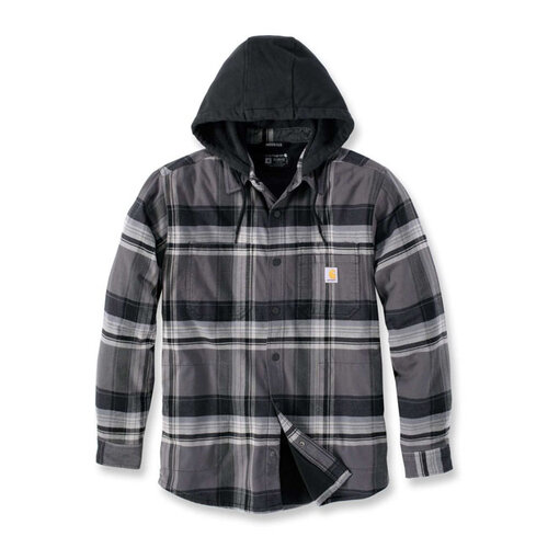Carhartt Flanellhemd Mit Sherpa-Futter | Schwarz | Wählen Sie Größe