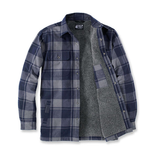 Carhartt Chemise Doublée De Flanelle Sherpa | Marine | Choisissez La Taille