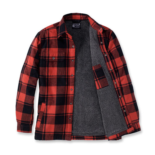 Carhartt Flanellhemd Mit Sherpa-Futter | Roter Ocker | Wählen Sie Größe