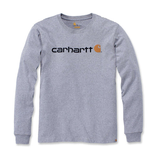 Carhartt Long Sleeve T-Shirt Core Logo | Heather Grey | Choose Size